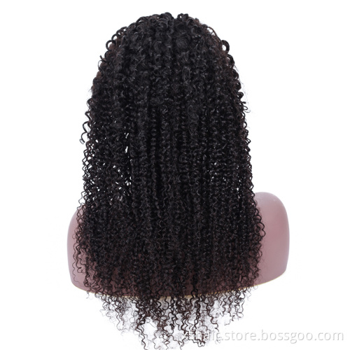 Factory Direct Sale Brazilian Bob Afro Bang Kinky Curly Closure Frontal Wig Human Hair Wig Curly Natural Lace